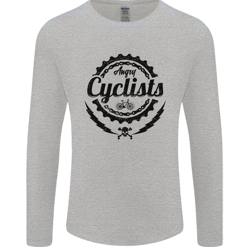 Angry Cyclist Cyclist Funny Bicycle Bike Mens Long Sleeve T-Shirt Sports Grey
