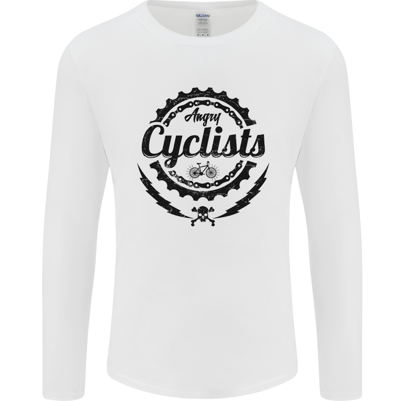 Angry Cyclist Cyclist Funny Bicycle Bike Mens Long Sleeve T-Shirt White