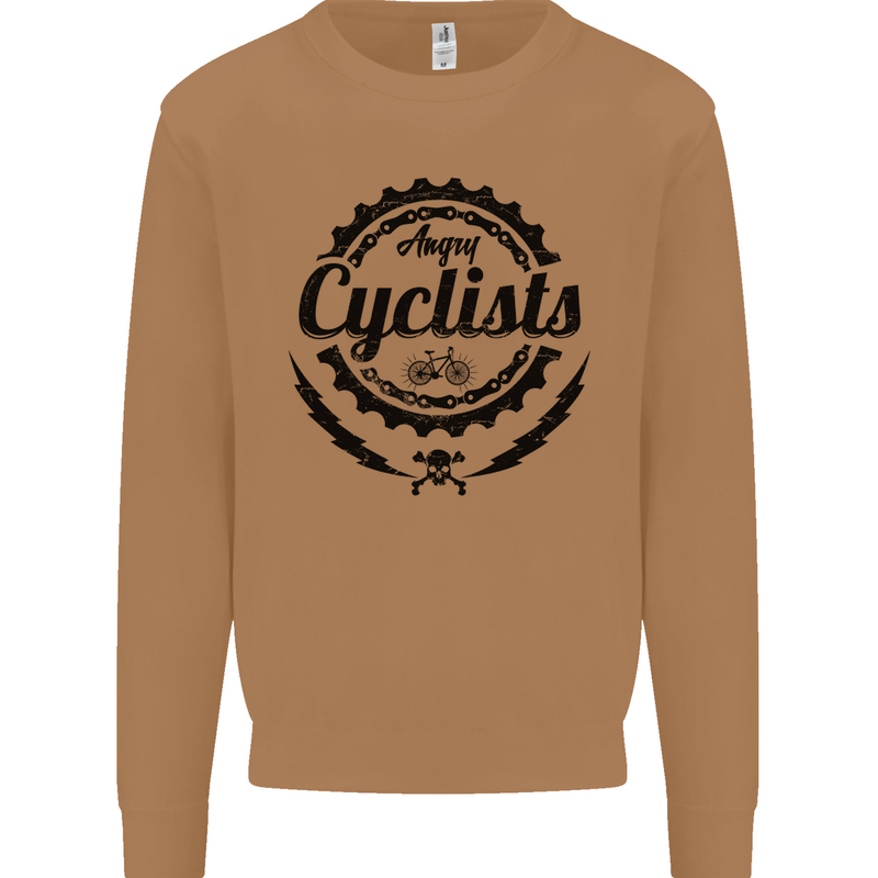 Angry Cyclist Cyclist Funny Bicycle Bike Mens Sweatshirt Jumper Caramel Latte