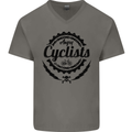Angry Cyclist Cyclist Funny Bicycle Bike Mens V-Neck Cotton T-Shirt Charcoal