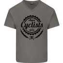 Angry Cyclist Cyclist Funny Bicycle Bike Mens V-Neck Cotton T-Shirt Charcoal