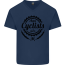 Angry Cyclist Cyclist Funny Bicycle Bike Mens V-Neck Cotton T-Shirt Navy Blue