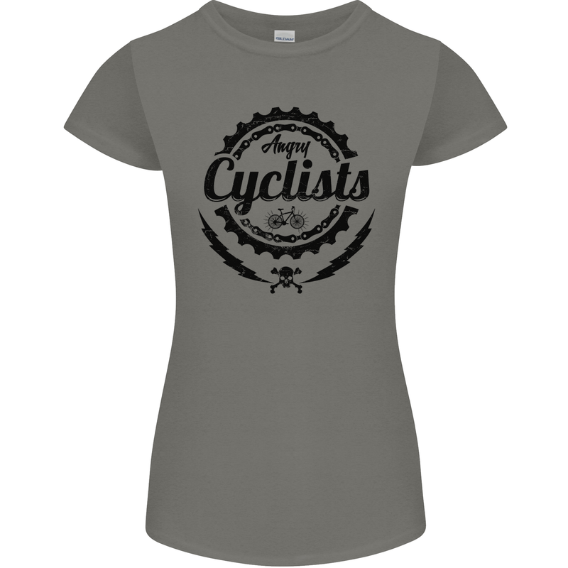 Angry Cyclist Cyclist Funny Bicycle Bike Womens Petite Cut T-Shirt Charcoal
