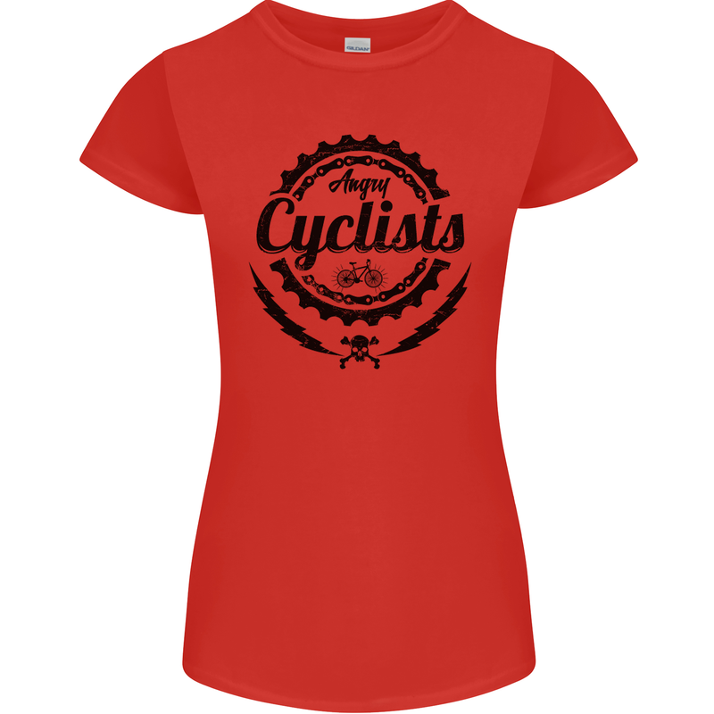 Angry Cyclist Cyclist Funny Bicycle Bike Womens Petite Cut T-Shirt Red