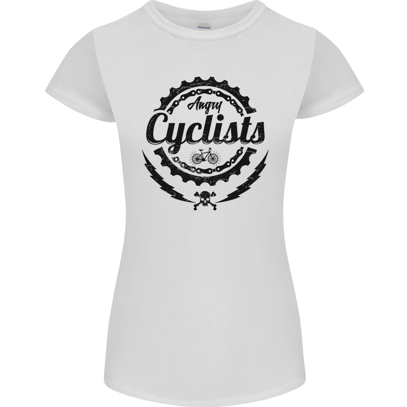Angry Cyclist Cyclist Funny Bicycle Bike Womens Petite Cut T-Shirt White