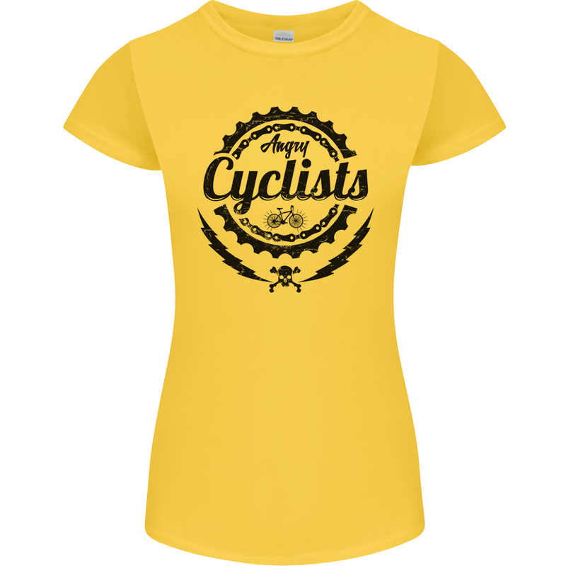 Angry Cyclist Cyclist Funny Bicycle Bike Womens Petite Cut T-Shirt Yellow