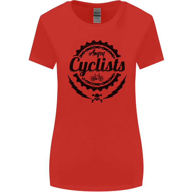 Angry Cyclist Cyclist Funny Bicycle Bike Womens Wider Cut T-Shirt Red