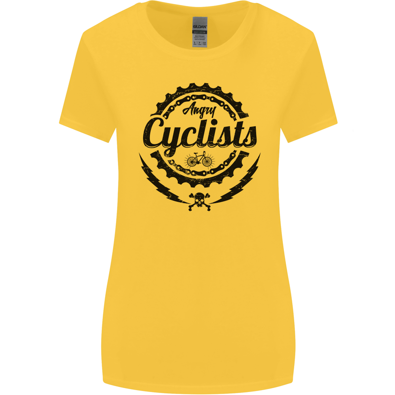 Angry Cyclist Cyclist Funny Bicycle Bike Womens Wider Cut T-Shirt Yellow