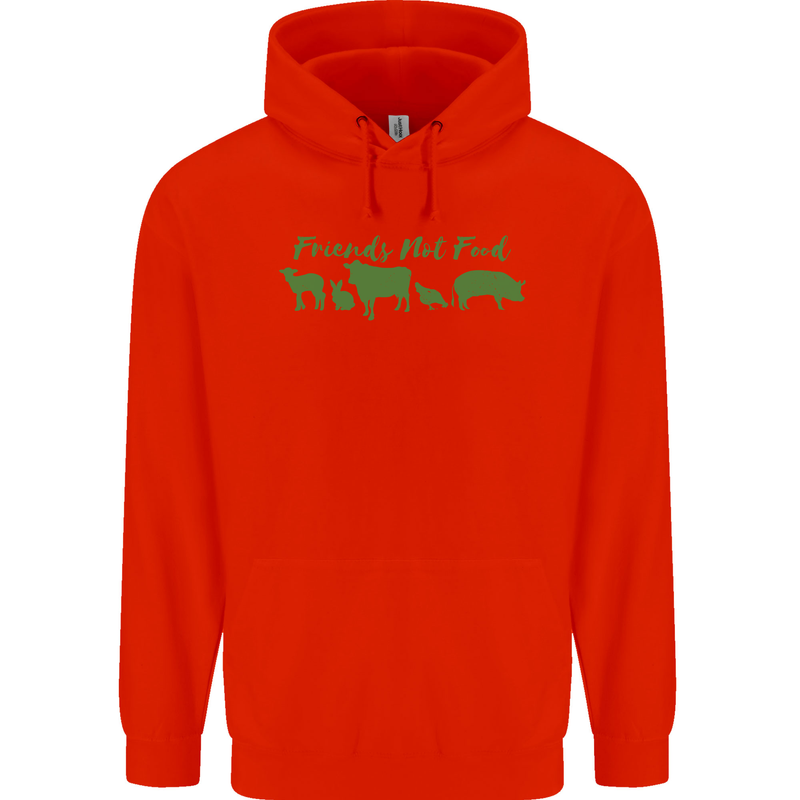 Animals Are Friends Not Food Vegan Childrens Kids Hoodie Bright Red