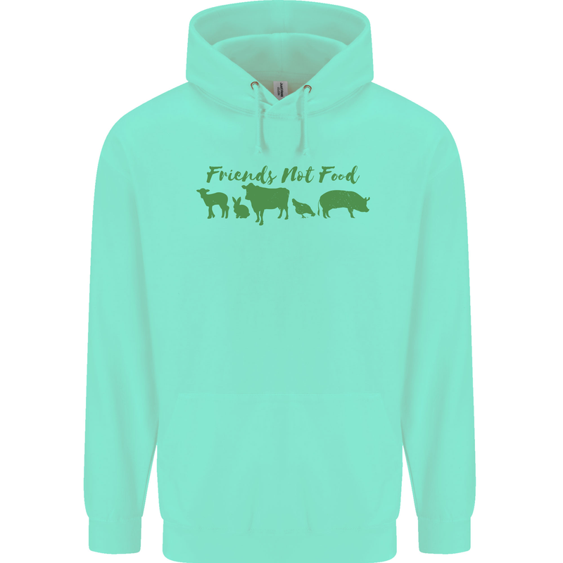 Animals Are Friends Not Food Vegan Childrens Kids Hoodie Peppermint