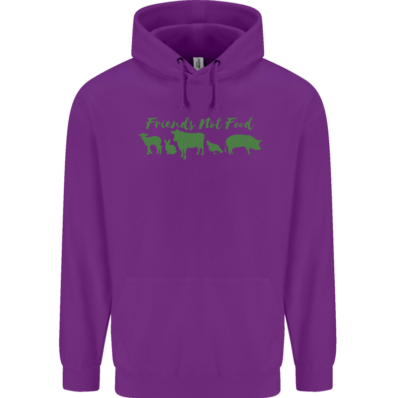 Animals Are Friends Not Food Vegan Childrens Kids Hoodie Purple