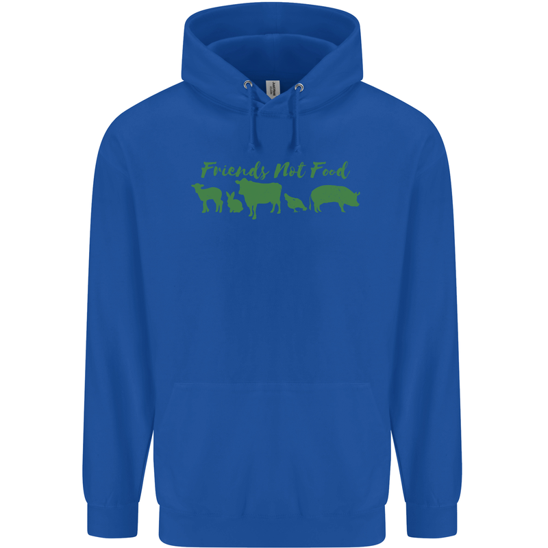 Animals Are Friends Not Food Vegan Childrens Kids Hoodie Royal Blue