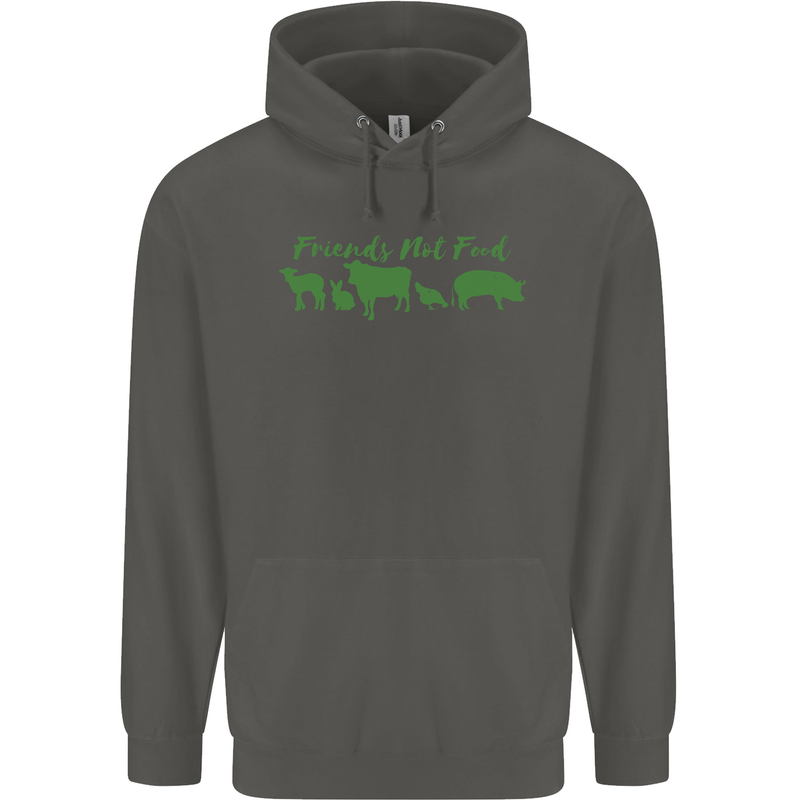Animals Are Friends Not Food Vegan Childrens Kids Hoodie Storm Grey