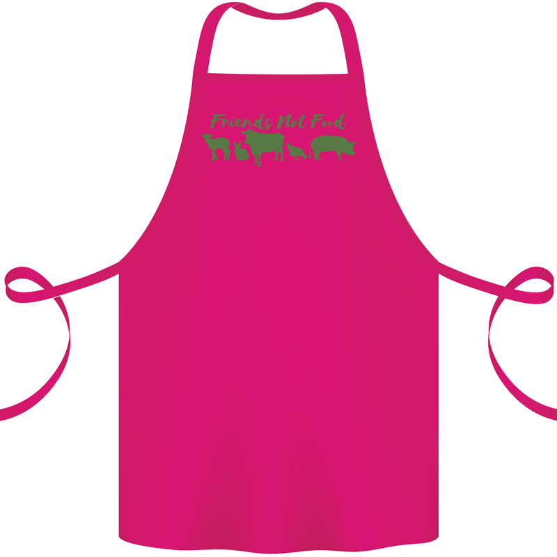 Animals Are Friends Not Food Vegan Cotton Apron 100% Organic Pink