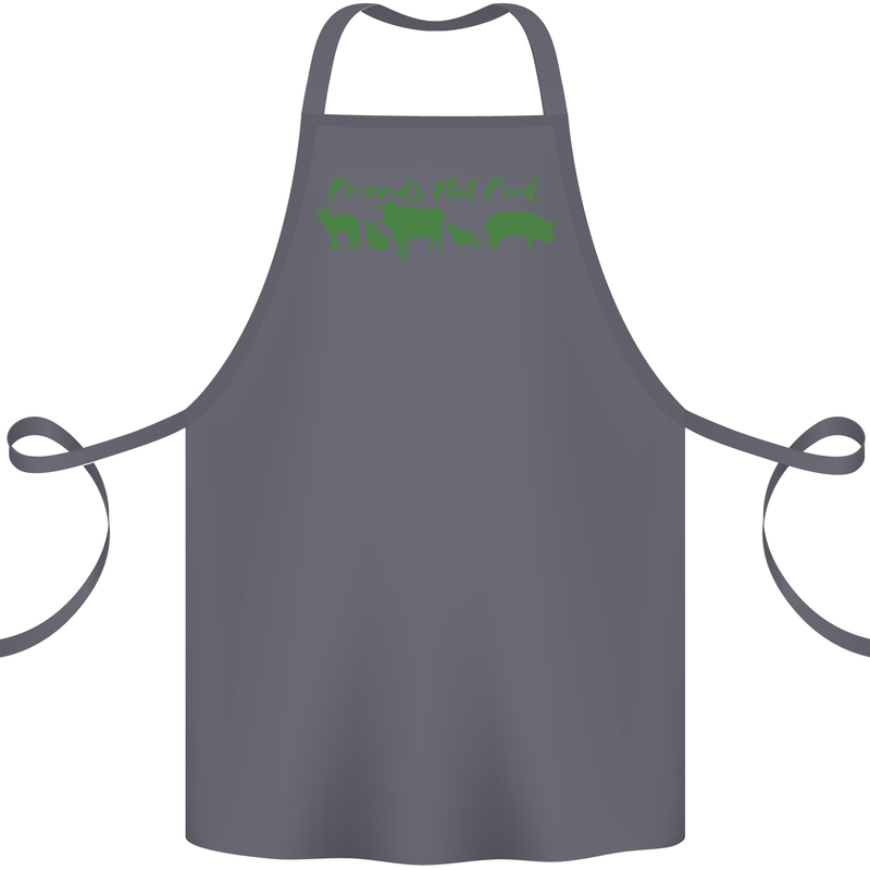 Animals Are Friends Not Food Vegan Cotton Apron 100% Organic Steel