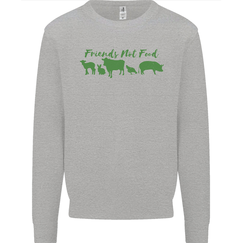 Animals Are Friends Not Food Vegan Kids Sweatshirt Jumper Sports Grey