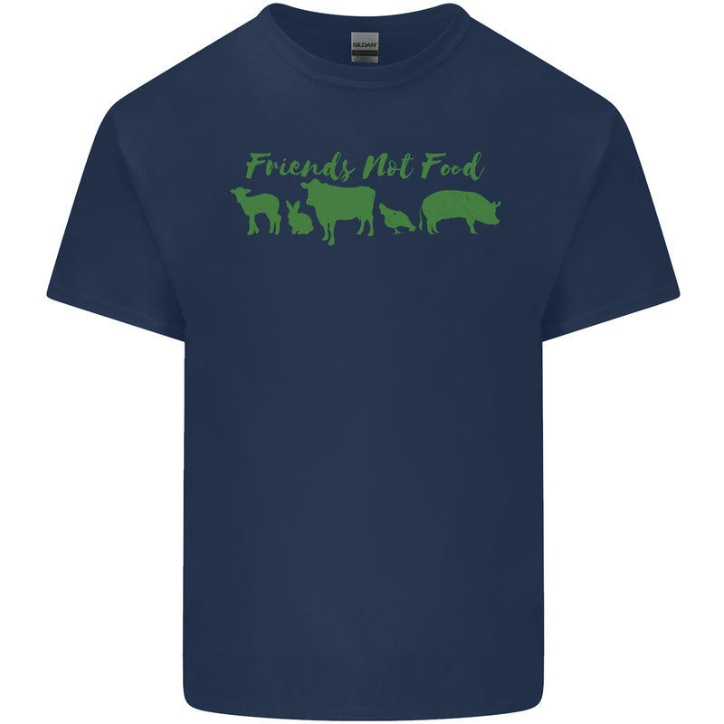 Animals Are Friends Not Food Vegan Kids T-Shirt Childrens Navy Blue