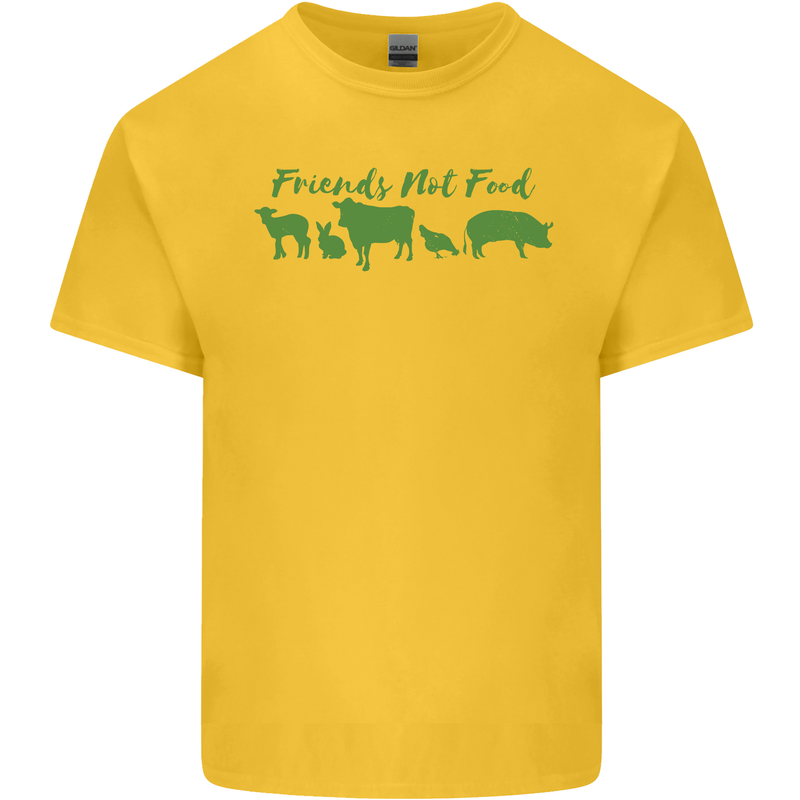 Animals Are Friends Not Food Vegan Kids T-Shirt Childrens Yellow