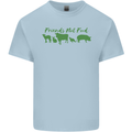 Animals Are Friends Not Food Vegan Mens Cotton T-Shirt Tee Top Light Blue