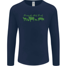 Animals Are Friends Not Food Vegan Mens Long Sleeve T-Shirt Navy Blue