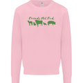 Animals Are Friends Not Food Vegan Mens Sweatshirt Jumper Light Pink