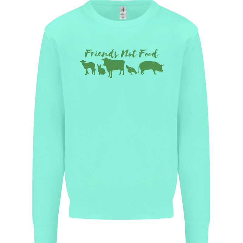 Animals Are Friends Not Food Vegan Mens Sweatshirt Jumper Peppermint