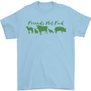 Animals Are Friends Not Food Vegan Mens T-Shirt 100% Cotton Light Blue