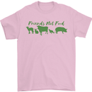 Animals Are Friends Not Food Vegan Mens T-Shirt 100% Cotton Light Pink