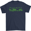 Animals Are Friends Not Food Vegan Mens T-Shirt 100% Cotton Navy Blue