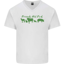 Animals Are Friends Not Food Vegan Mens V-Neck Cotton T-Shirt White