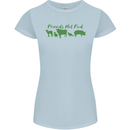 Animals Are Friends Not Food Vegan Womens Petite Cut T-Shirt Light Blue