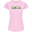 Animals Are Friends Not Food Vegan Womens Petite Cut T-Shirt Light Pink
