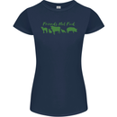 Animals Are Friends Not Food Vegan Womens Petite Cut T-Shirt Navy Blue