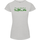 Animals Are Friends Not Food Vegan Womens Petite Cut T-Shirt Sports Grey