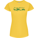Animals Are Friends Not Food Vegan Womens Petite Cut T-Shirt Yellow