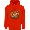 Animals Funny Wildlife Poker Game Cards Childrens Kids Hoodie Bright Red