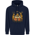Animals Funny Wildlife Poker Game Cards Childrens Kids Hoodie Navy Blue