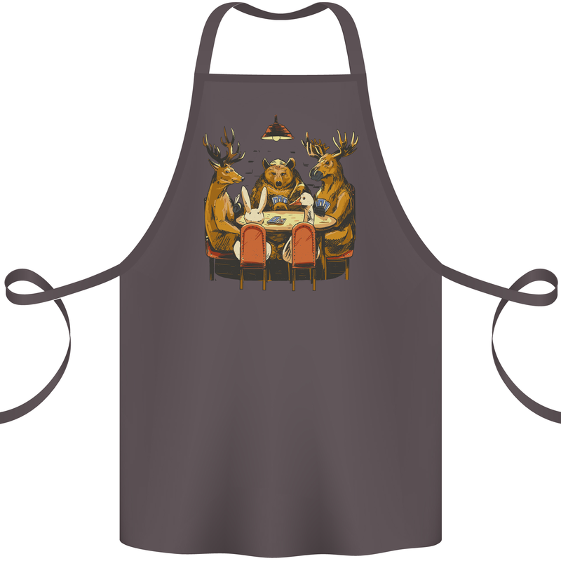 Animals Funny Wildlife Poker Game Cards Cotton Apron 100% Organic Dark Grey