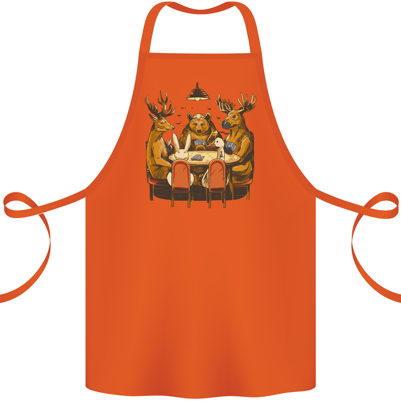 Animals Funny Wildlife Poker Game Cards Cotton Apron 100% Organic Orange