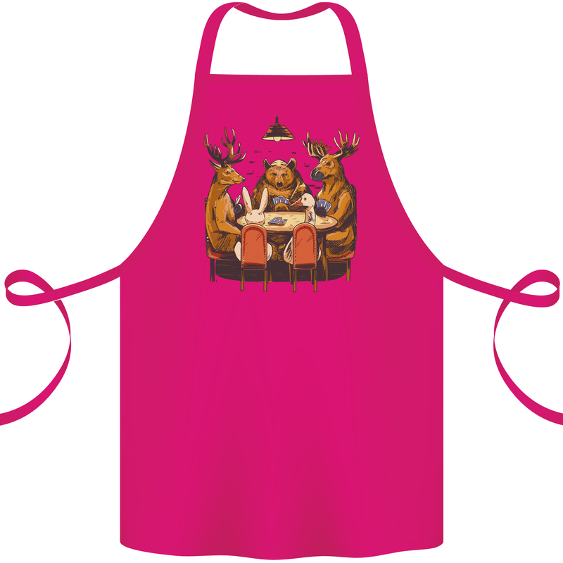 Animals Funny Wildlife Poker Game Cards Cotton Apron 100% Organic Pink