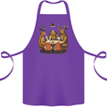 Animals Funny Wildlife Poker Game Cards Cotton Apron 100% Organic Purple