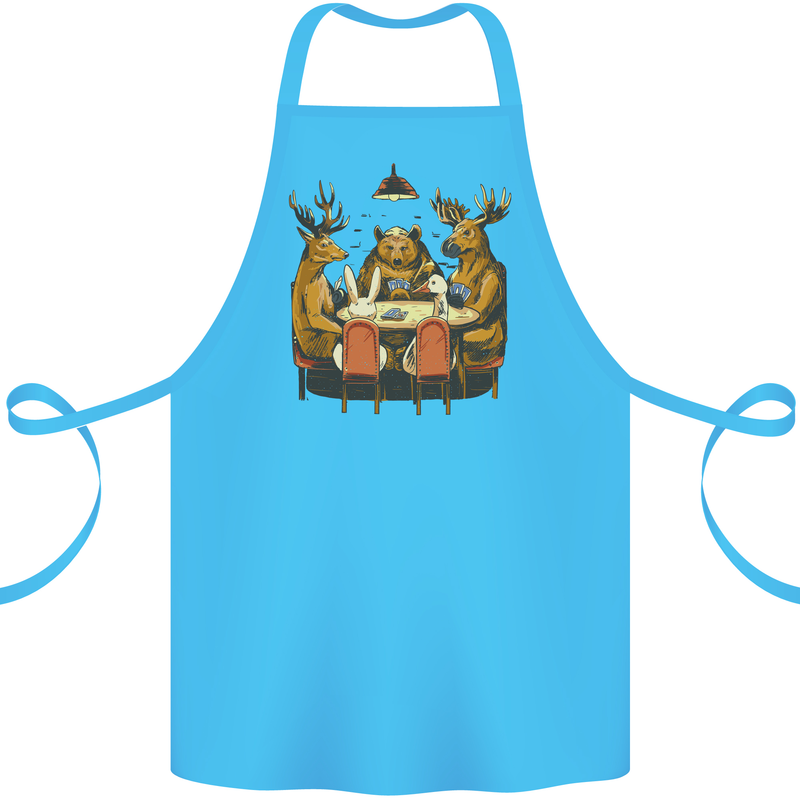 Animals Funny Wildlife Poker Game Cards Cotton Apron 100% Organic Turquoise