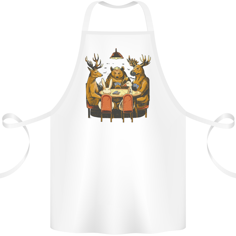 Animals Funny Wildlife Poker Game Cards Cotton Apron 100% Organic White