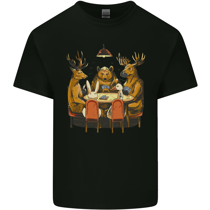 Animals Funny Wildlife Poker Game Cards Kids T-Shirt Childrens Black