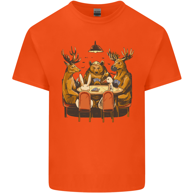Animals Funny Wildlife Poker Game Cards Kids T-Shirt Childrens Orange