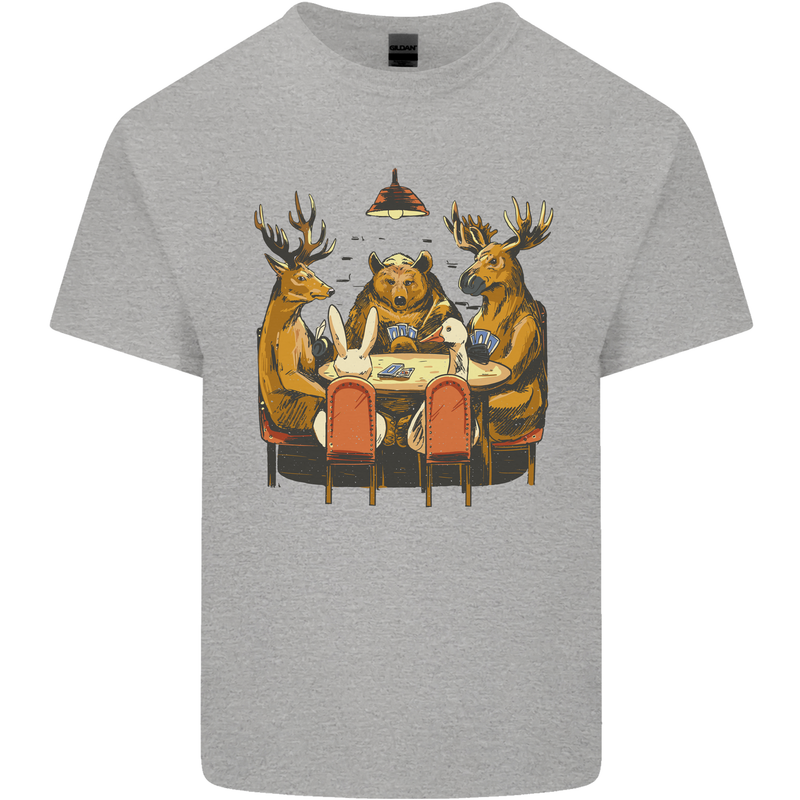 Animals Funny Wildlife Poker Game Cards Kids T-Shirt Childrens Sports Grey
