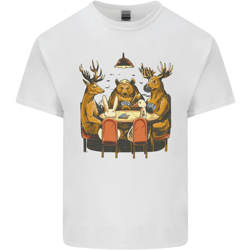 Animals Funny Wildlife Poker Game Cards Kids T-Shirt Childrens White