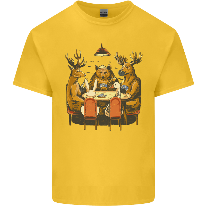 Animals Funny Wildlife Poker Game Cards Kids T-Shirt Childrens Yellow