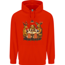 Animals Funny Wildlife Poker Game Cards Mens 80% Cotton Hoodie Bright Red