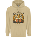 Animals Funny Wildlife Poker Game Cards Mens 80% Cotton Hoodie Sand
